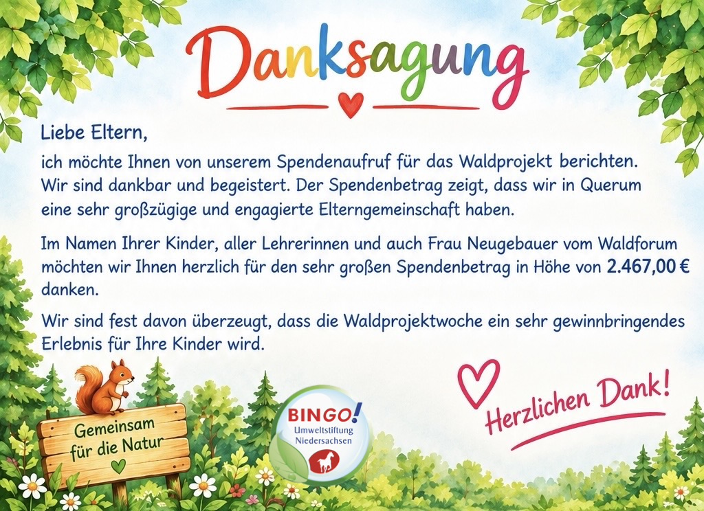 Ein Dankeschön an die Eltern!